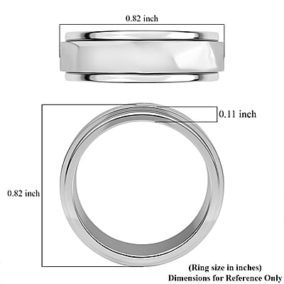Platinum Over Sterling Silver Spinner Band Ring (Size 10.0) 4.40 Grams