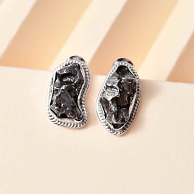 Meteorite 24.00 ctw Earrings in Rhodium Over Sterling Silver