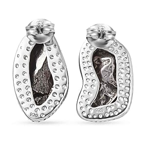 Meteorite 24.00 ctw Earrings in Rhodium Over Sterling Silver