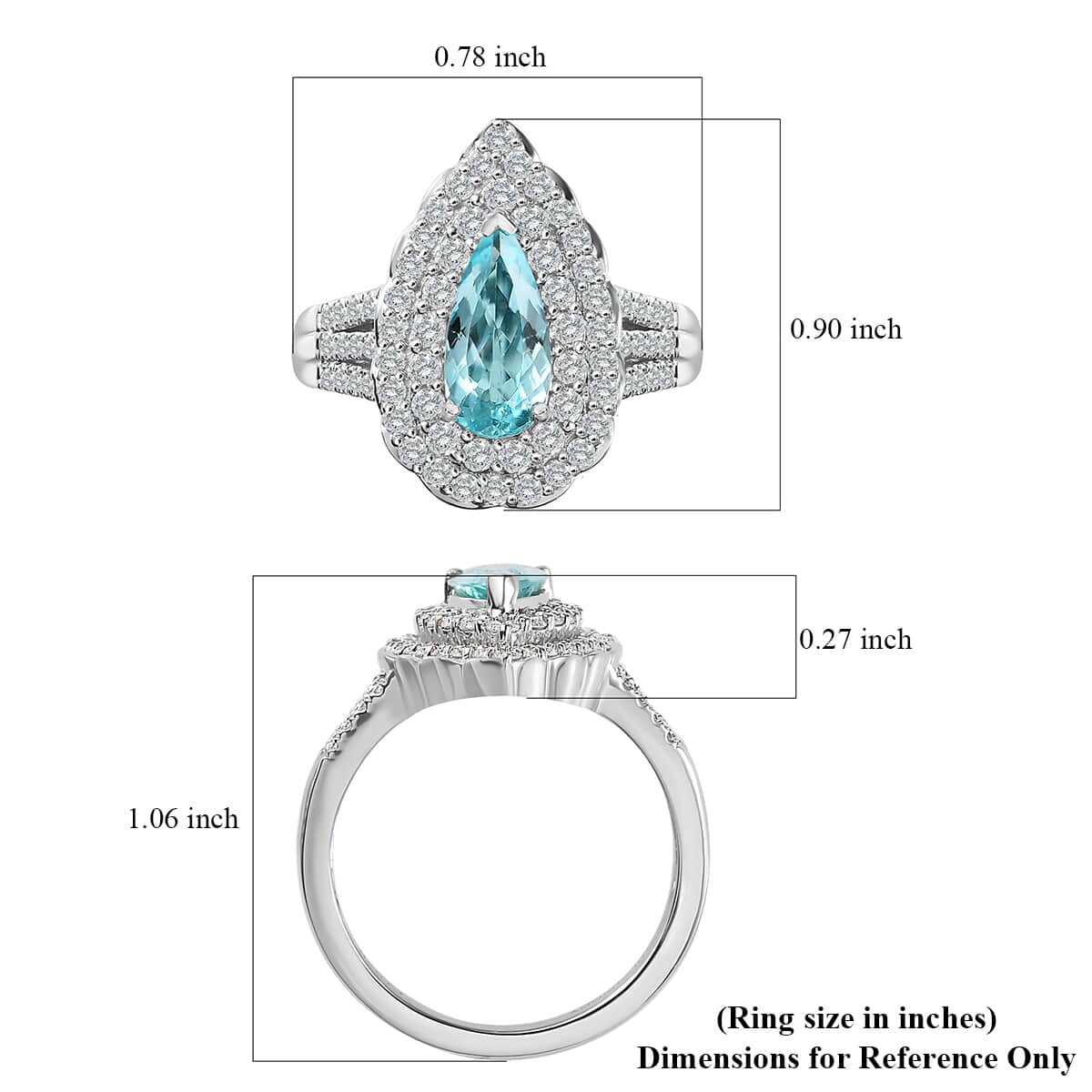 Certified & Appraised Rhapsody 950 Platinum AAAA Paraiba Tourmaline and E-F VS Diamond Double Halo Ring (Size 8.0) 10.35 Grams 2.35 ctw image number 5