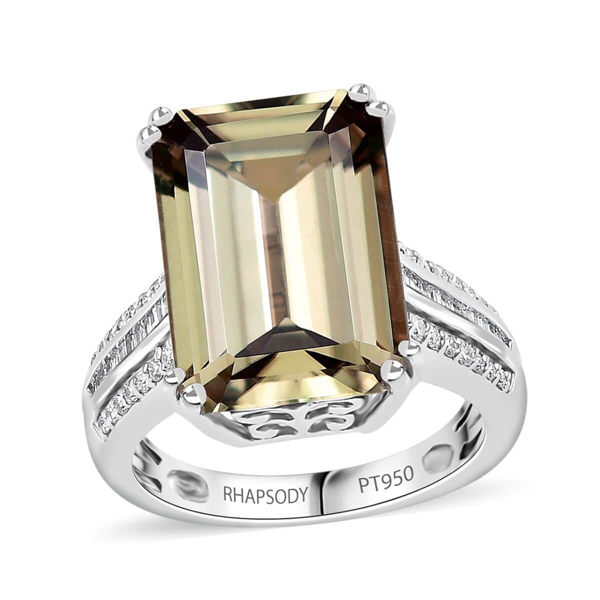 Rhapsody 950 Platinum AAAA Turkizite and E-F VS2 Diamond Ring (Size 6.0) 10.65 ctw image number 0
