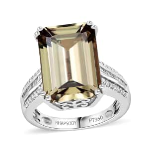 Rhapsody 950 Platinum AAAA Turkizite and E-F VS2 Diamond Ring (Size 6.0) 10.65 ctw