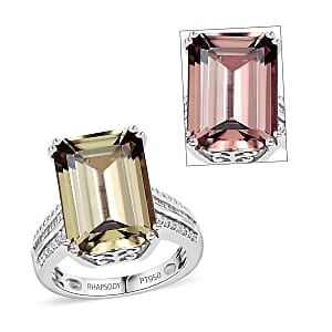 Certified & Appraised Rhapsody AAAA Turkizite and E-F VS2 Diamond 10.65 ctw Ring in 950 Platinum (Size 8.0) 8.60 Grams
