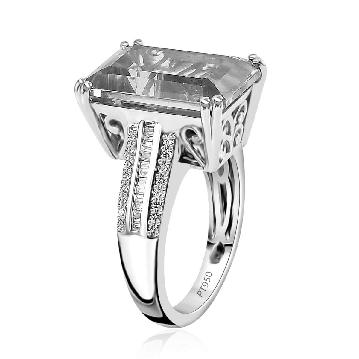 Rhapsody AAAA Turkizite and E-F VS2 Diamond 10.65 ctw Ring in 950 Platinum (Size 8.0) image number 3