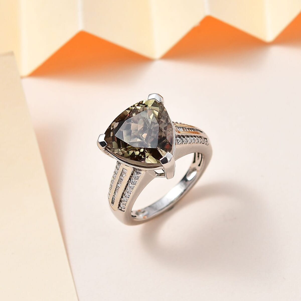 Certified & Appraised Rhapsody AAAA Turkizite and E-F VS2 Diamond 10.35 ctw Statement Ring in 950 Platinum (Size 6.5) 7.80 Grams image number 1