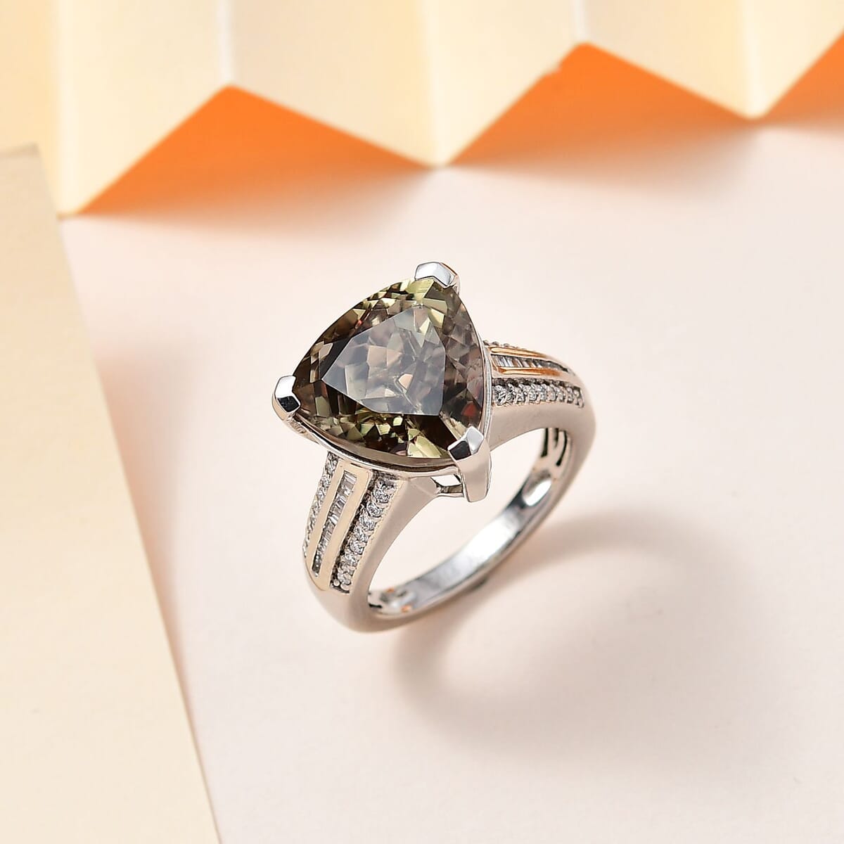 Certified & Appraised Rhapsody AAAA Turkizite and E-F VS2 Diamond 10.35 ctw Statement Ring in 950 Platinum (Size 8.0) 7.80 Grams image number 1