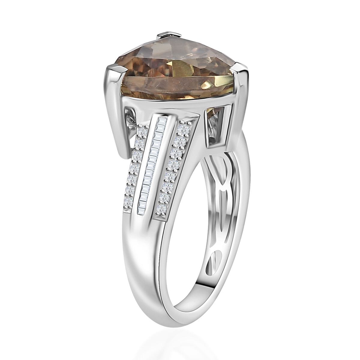 Certified & Appraised Rhapsody AAAA Turkizite and E-F VS2 Diamond 10.35 ctw Statement Ring in 950 Platinum (Size 8.0) 7.80 Grams image number 3