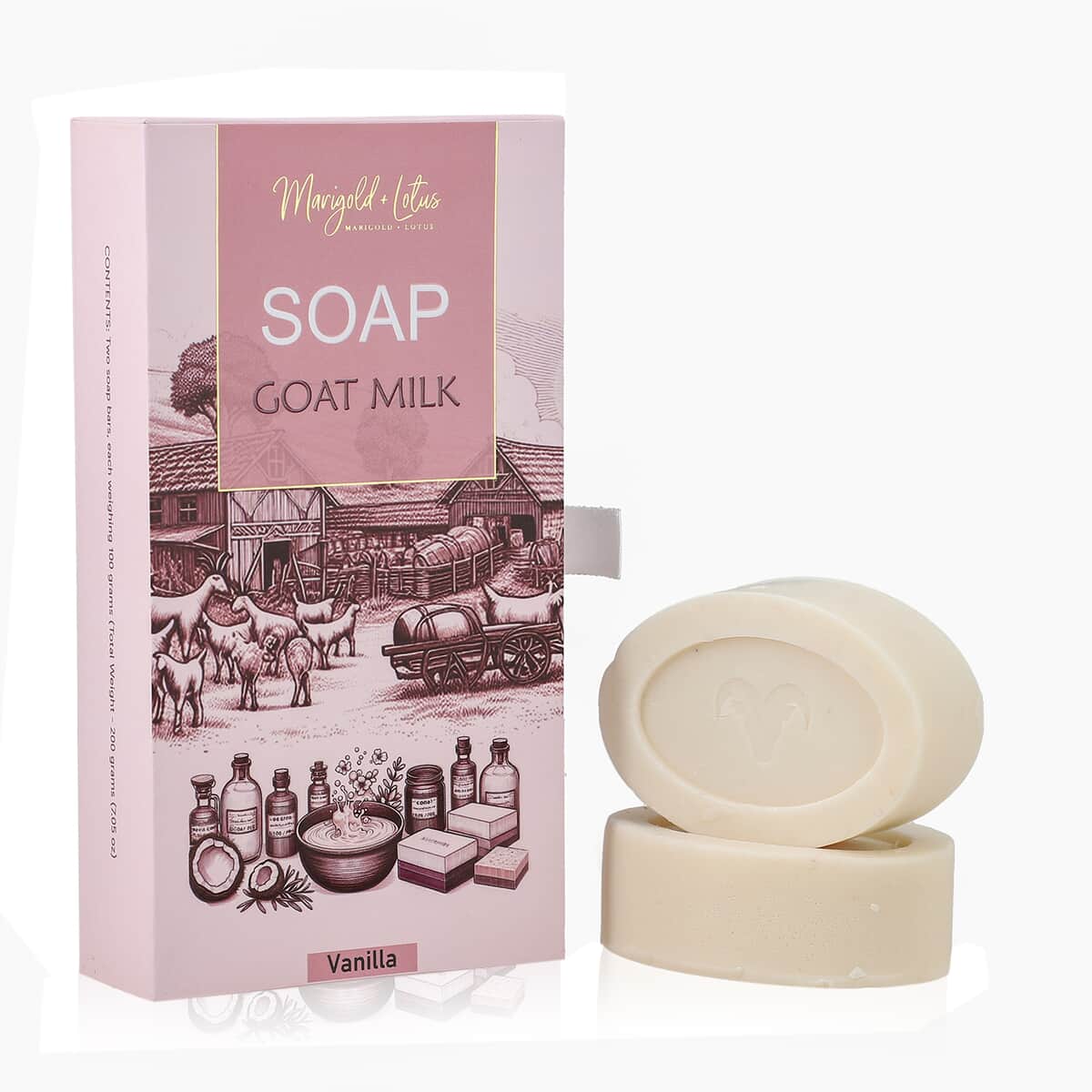Marigold and Lotus Set of 2 Goat Milk Soap - Vanilla image number 0