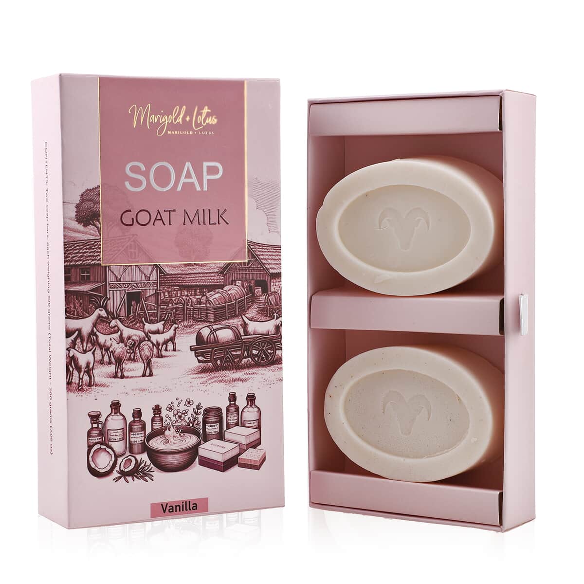 Marigold and Lotus Set of 2 Goat Milk Soap - Vanilla image number 3