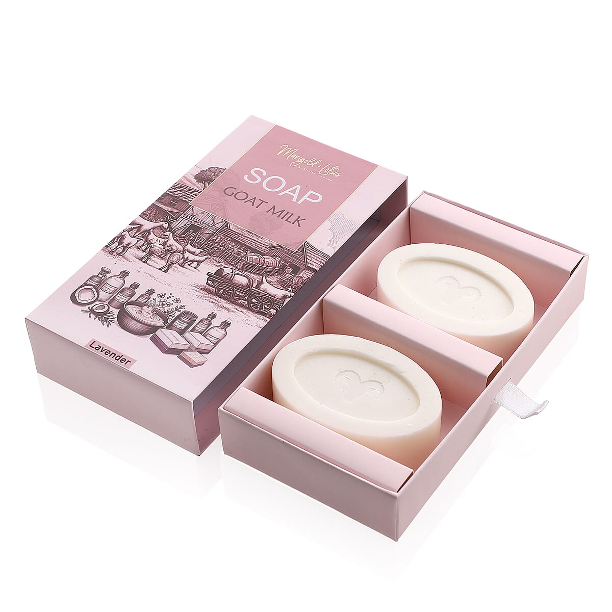 Marigold and Lotus Set of 2 Goat Milk Soap - Lavender fragrance image number 2