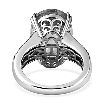 Certified & Appraised Rhapsody 950 Platinum AAAA Turkizite and Diamond 10.90 ctw Statement Ring (Size 10.0) 8.65 Grams