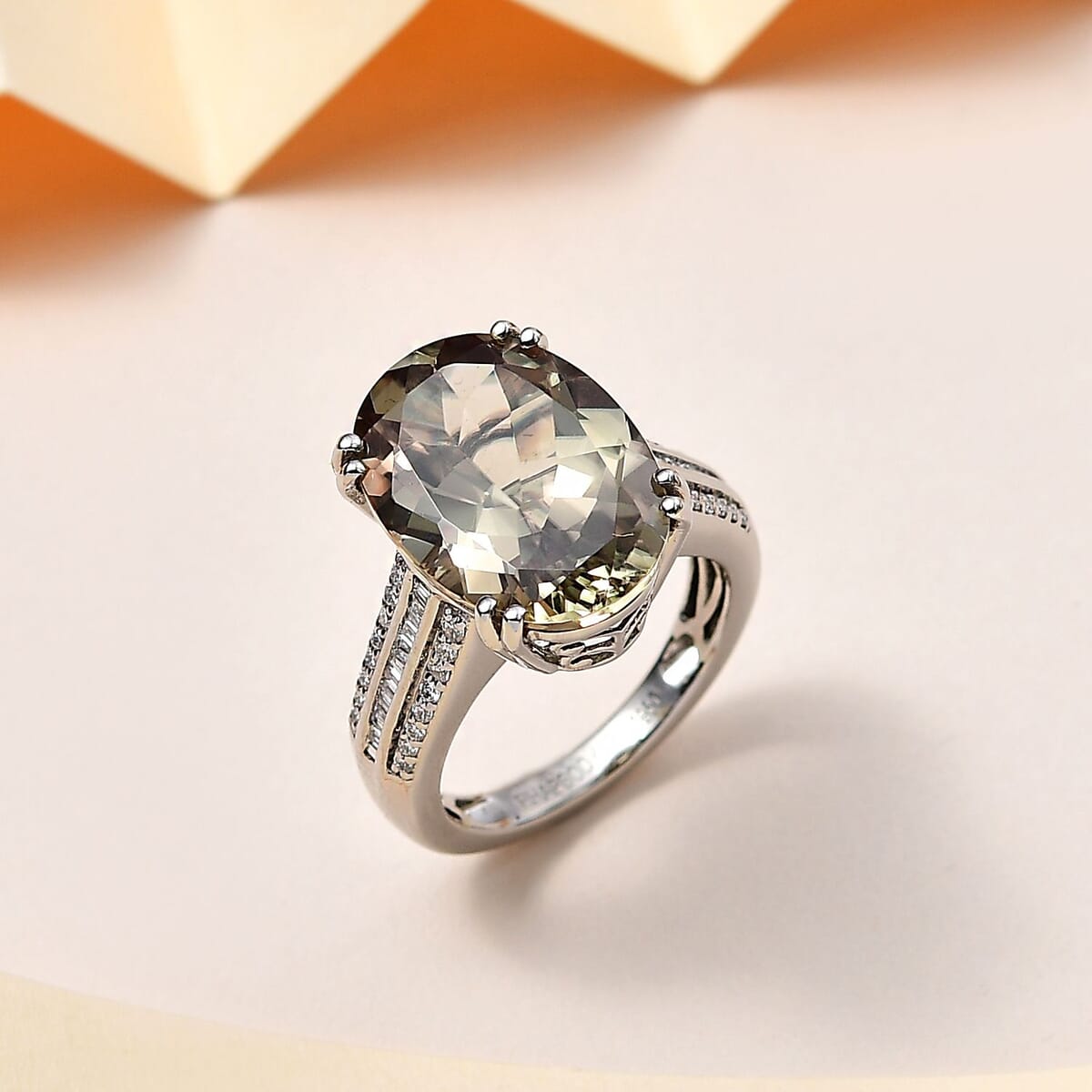 Certified & Appraised Rhapsody AAAA Turkizite and E-F VS2 Diamond 10.90 ctw Statement Ring in 950 Platinum (Size 7.0) 8.65 Grams image number 1