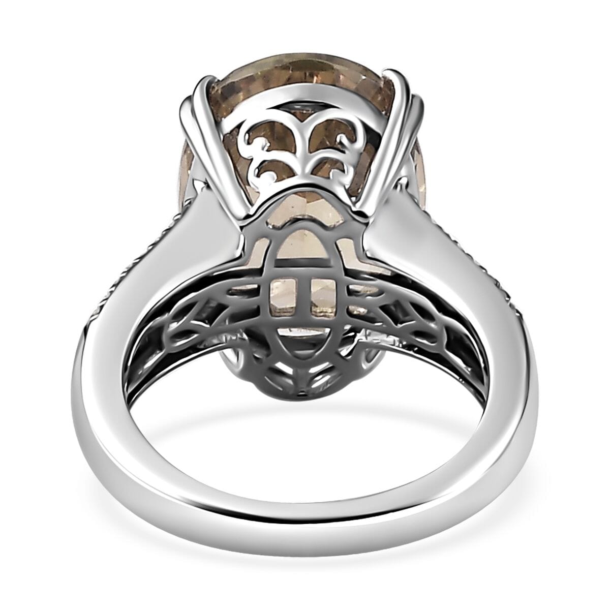 Certified & Appraised Rhapsody AAAA Turkizite and E-F VS2 Diamond 10.90 ctw Statement Ring in 950 Platinum (Size 7.0) 8.65 Grams image number 4