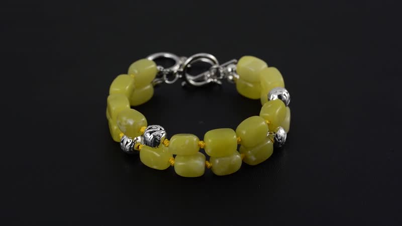 Lemon Quartz 2 Row Beaded Bracelet in Silvertone (7.0-9.0In) 160.75 ctw