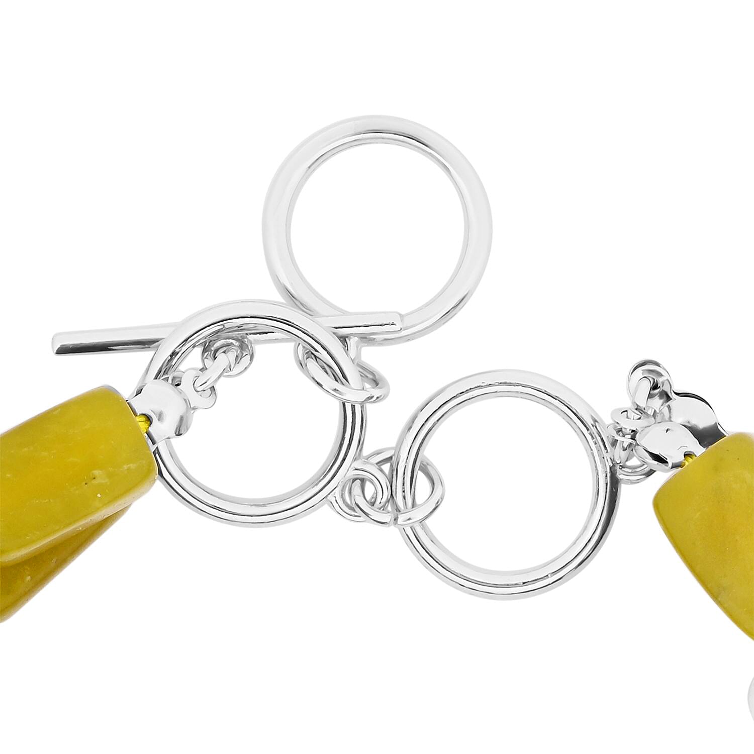 Lemon Quartz 2 Row Beaded Bracelet in Silvertone (7.0-9.0In) 160.75 ctw