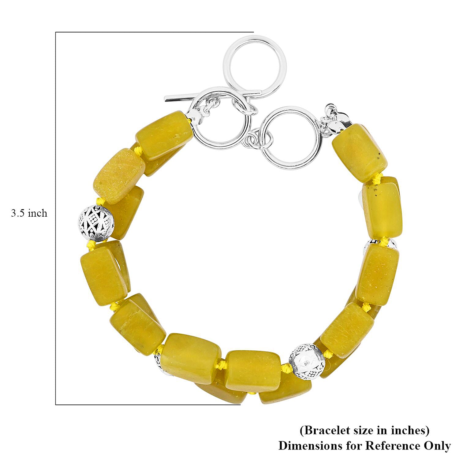 Lemon Quartz 2 Row Beaded Bracelet in Silvertone (7.0-9.0In) 160.75 ctw