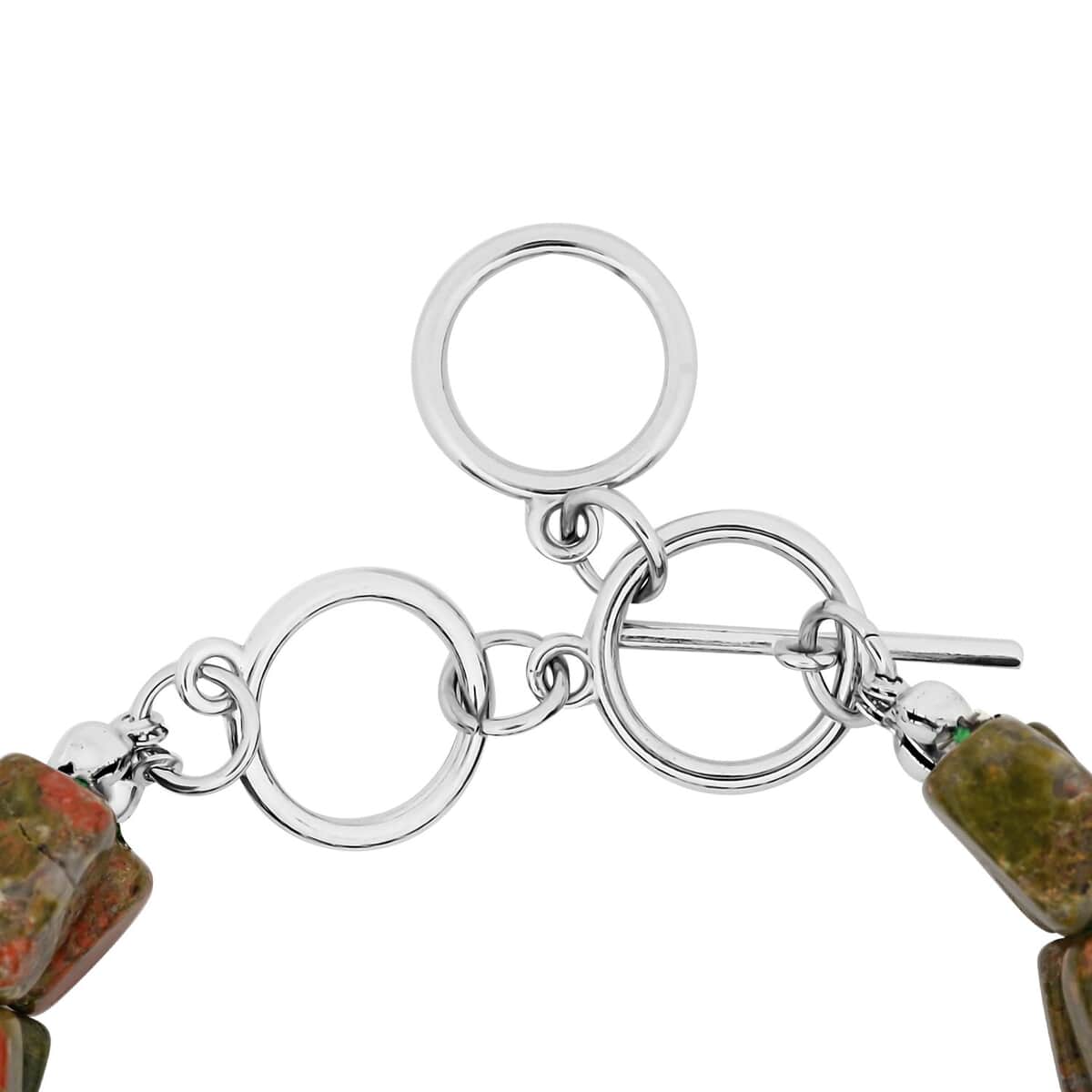 Unakite 2 Row Beaded Bracelet in Silvertone (7.0-9.0In) 180.00 ctw image number 4
