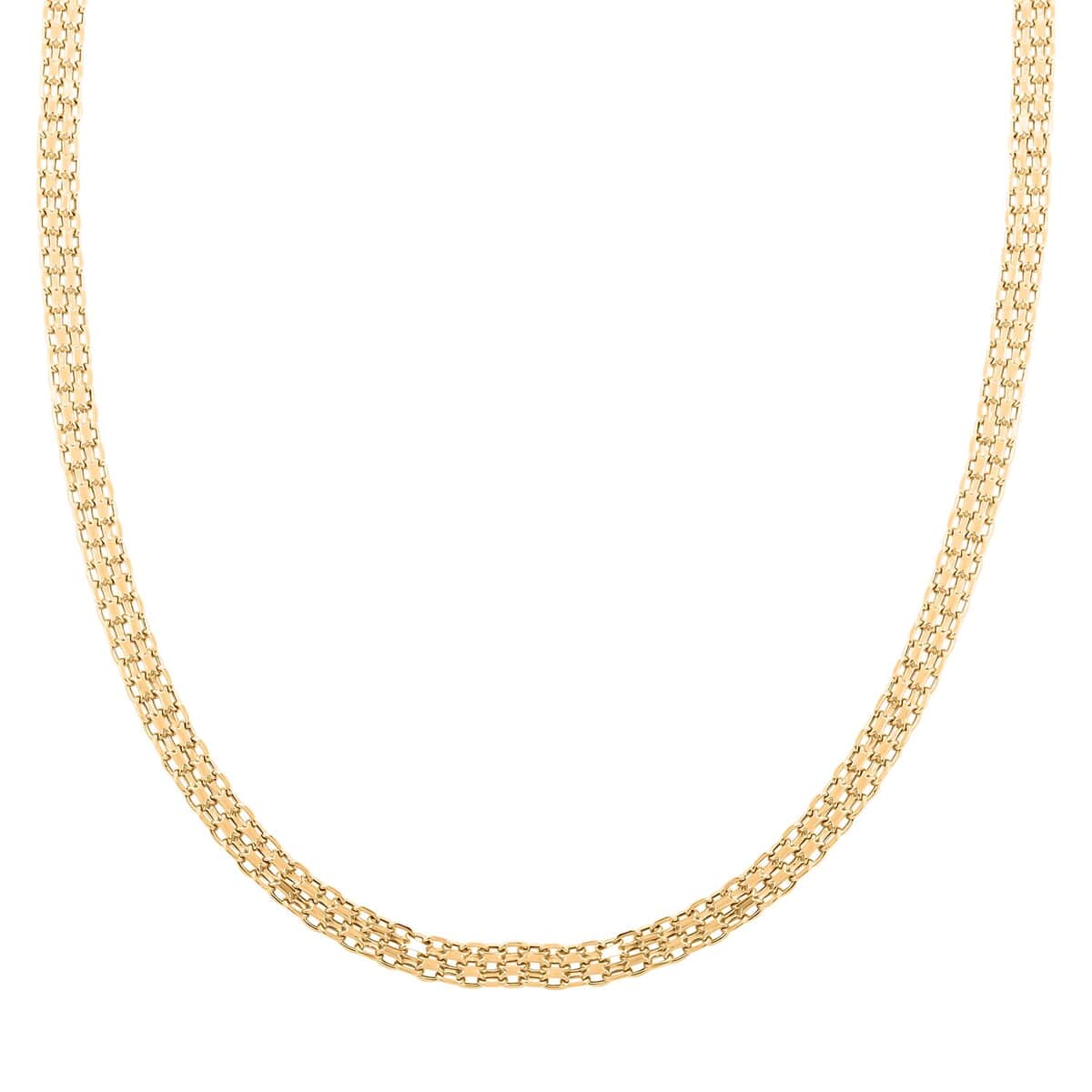 Italian 10K Yellow Gold 2 Strand Bismark Chain Necklace 20 Inches 5.20 Grams image number 0