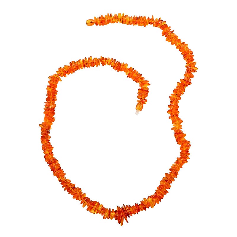 Baltic Amber Golden Chips Necklace 24 Inches