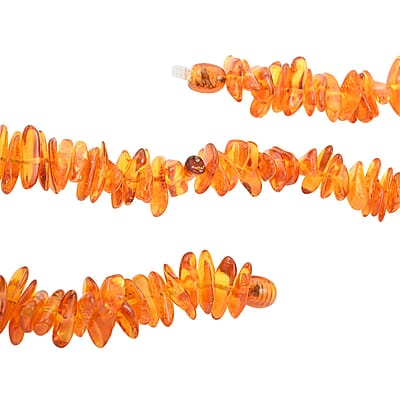 Baltic Amber Flame Chips Beaded Necklace 25 Inches