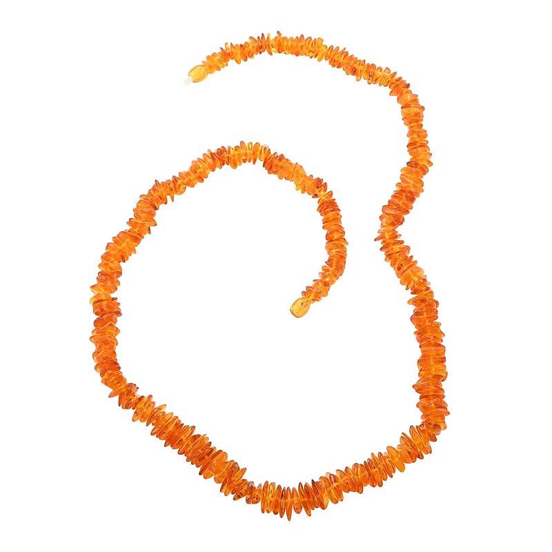 Multi Color Baltic Amber Chips Necklace 26 Inches