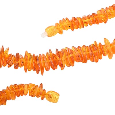 Multi Color Baltic Amber Chips Necklace 26 Inches