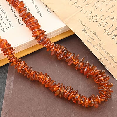 Baltic Amber Luster Chips Necklace 26 Inches
