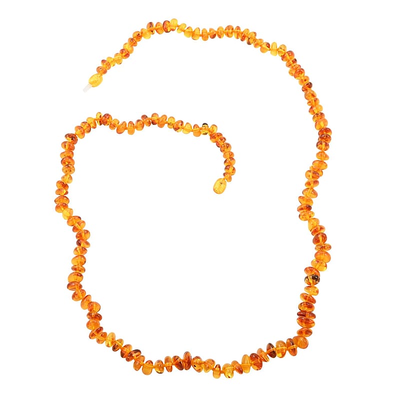 Amber Beaded Necklace 28 Inches