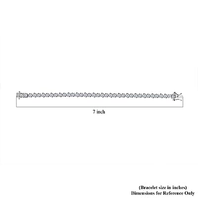 Moissanite Line Bracelet in Platinum Over Sterling Silver (6.50 In) 3.60 ctw