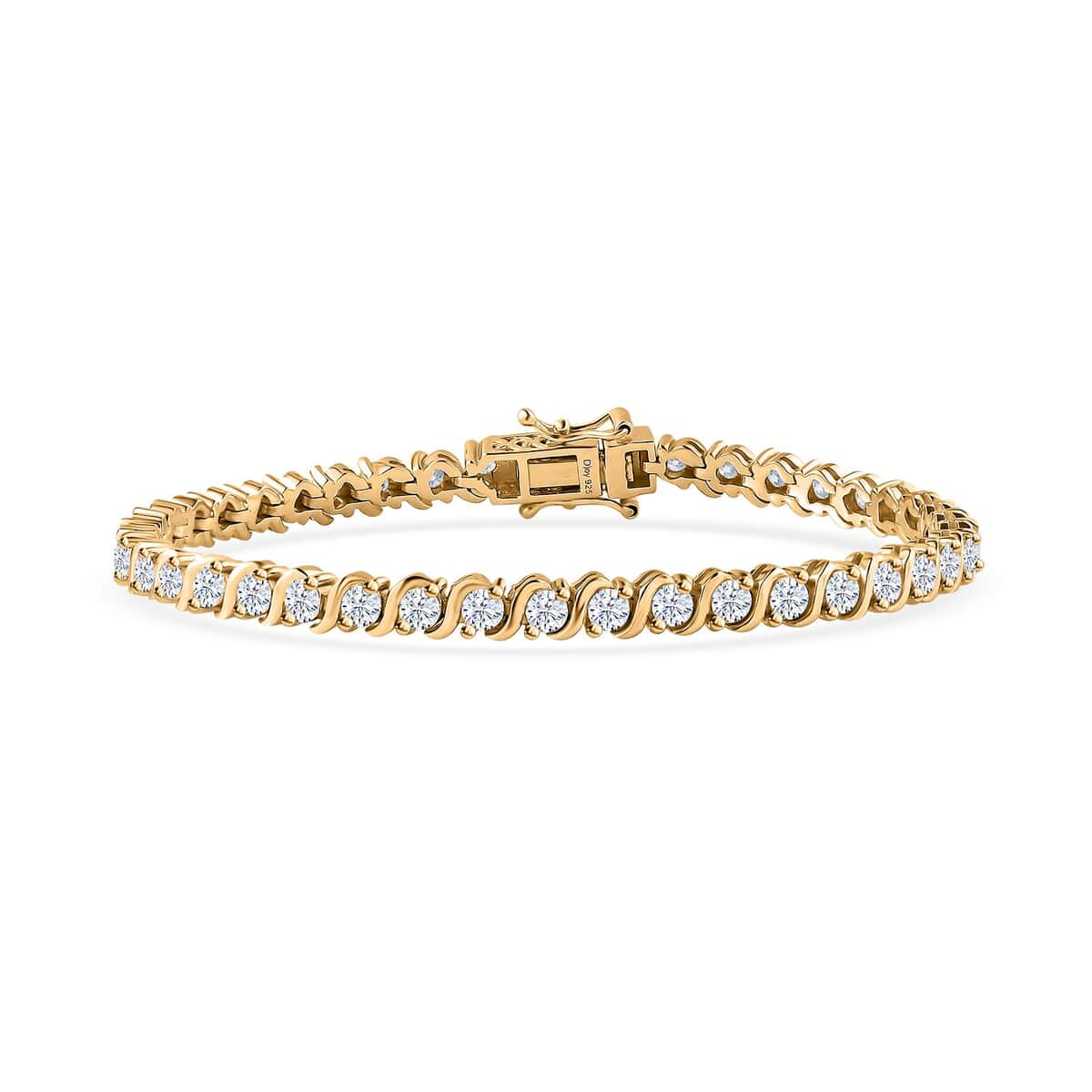 Moissanite Line Bracelet in Vermeil Yellow Gold Over Sterling Silver (7.25 In) 4.00 ctw image number 0