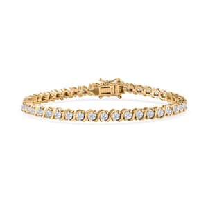 Moissanite Line Bracelet in Vermeil Yellow Gold Over Sterling Silver (7.25 In) 4.00 ctw