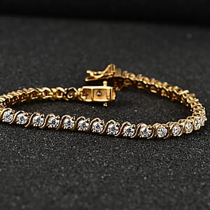 Moissanite Line Bracelet in Vermeil Yellow Gold Over Sterling Silver (7.25 In) 4.00 ctw
