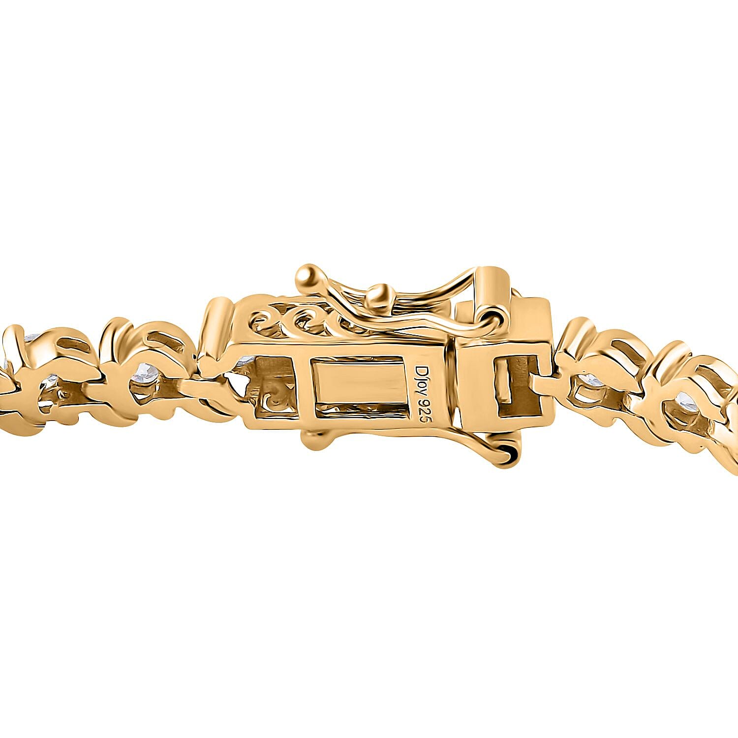 Moissanite Line Bracelet in Vermeil Yellow Gold Over Sterling Silver (7.25 In) 4.00 ctw