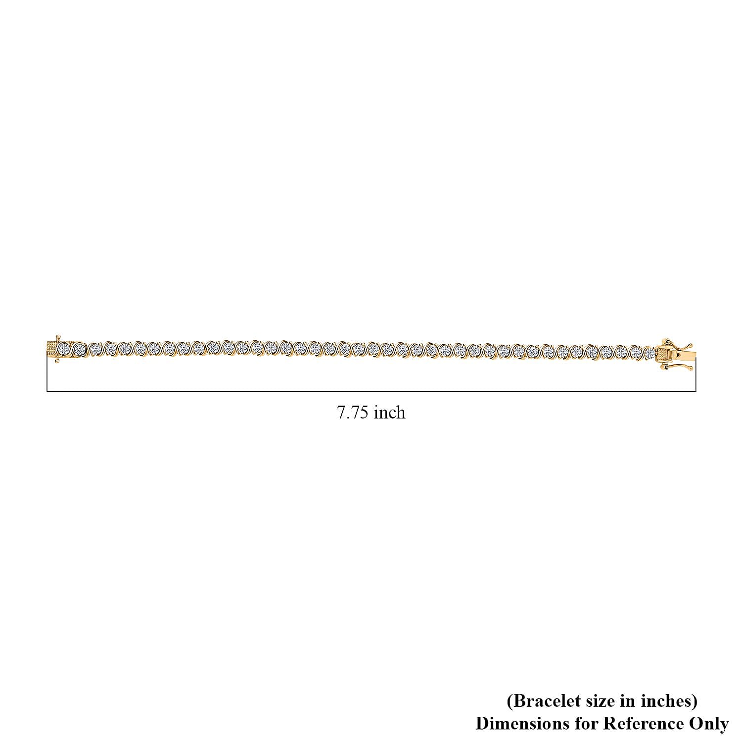 Moissanite Line Bracelet in Vermeil Yellow Gold Over Sterling Silver (7.25 In) 4.00 ctw