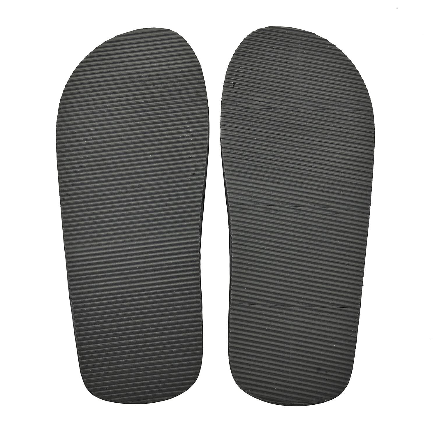 Checked Seagrass Slipper with Fabric Strap - Size 7-7.5