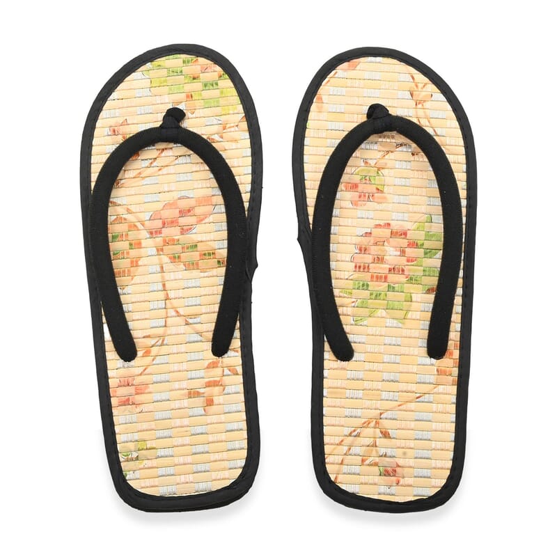Floral Seagrass Slipper with Fabric Strap - Size 7-7.5