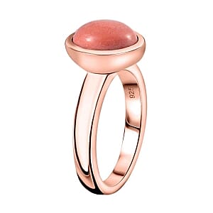 Oregon Sunrise Peach Opal 1.80 ctw Solitaire Ring in Vermeil Rose Gold Over Sterling Silver (Size 11.5) (5.62 g)