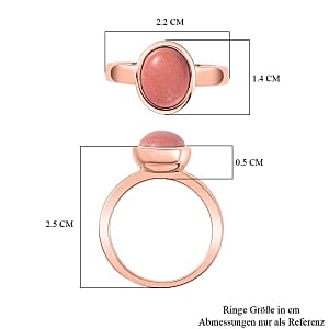 Oregon Sunrise Peach Opal 1.80 ctw Solitaire Ring in Vermeil Rose Gold Over Sterling Silver (Size 11.5) (5.62 g)