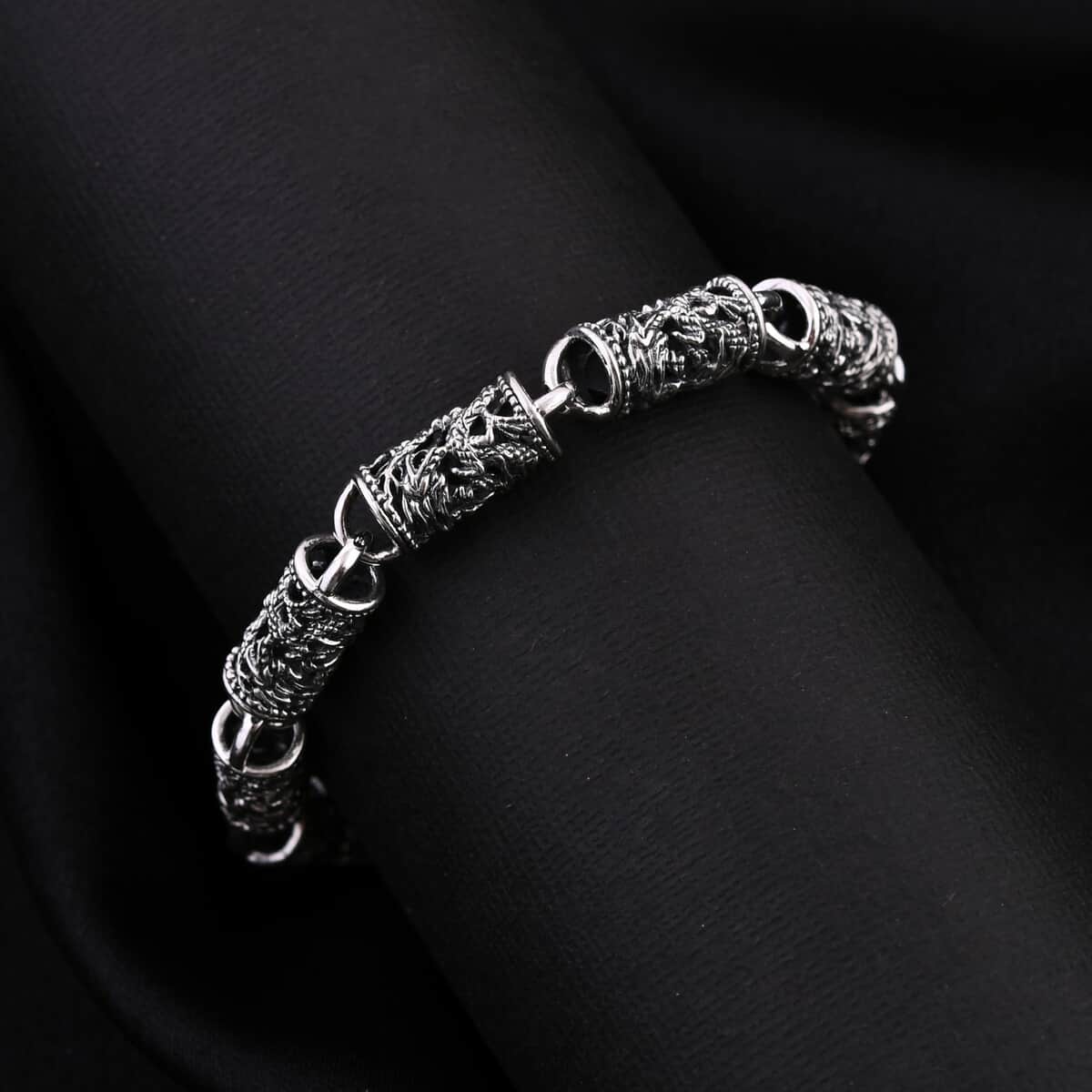 Bali Legacy Sterling Silver Dragon Bracelet (6.50-8.0In) 17.80 Grams image number 1