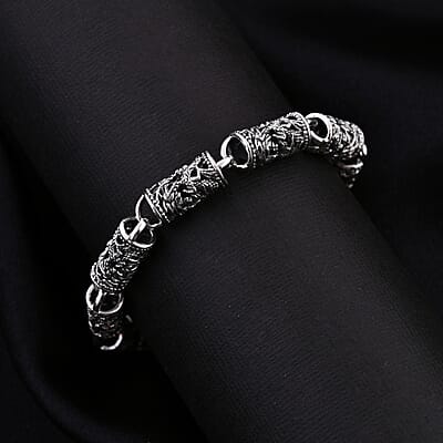 Bali Legacy Sterling Silver Dragon Bracelet (6.50-8.0In) 17.80 Grams