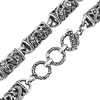 Bali Legacy Sterling Silver Dragon Necklace 20-22 Inches 60.50 Grams