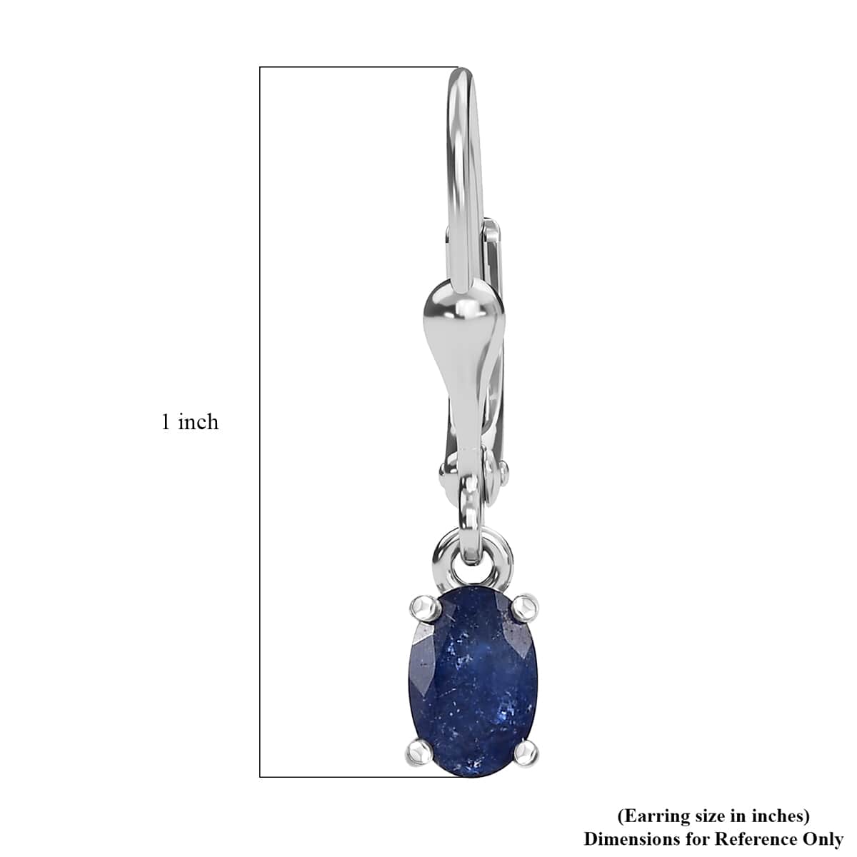 Premium Masoala Sapphire (D) Solitaire Lever Back Earrings in Platinum Over Sterling Silver 1.40 ctw image number 5