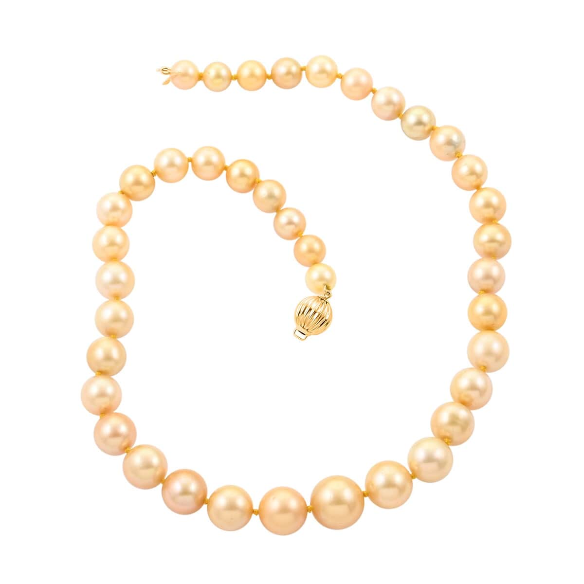 Certified & Appraised Iliana 18K Yellow Gold AAAA South Sea Golden Pearl Necklace 18 Inches image number 0
