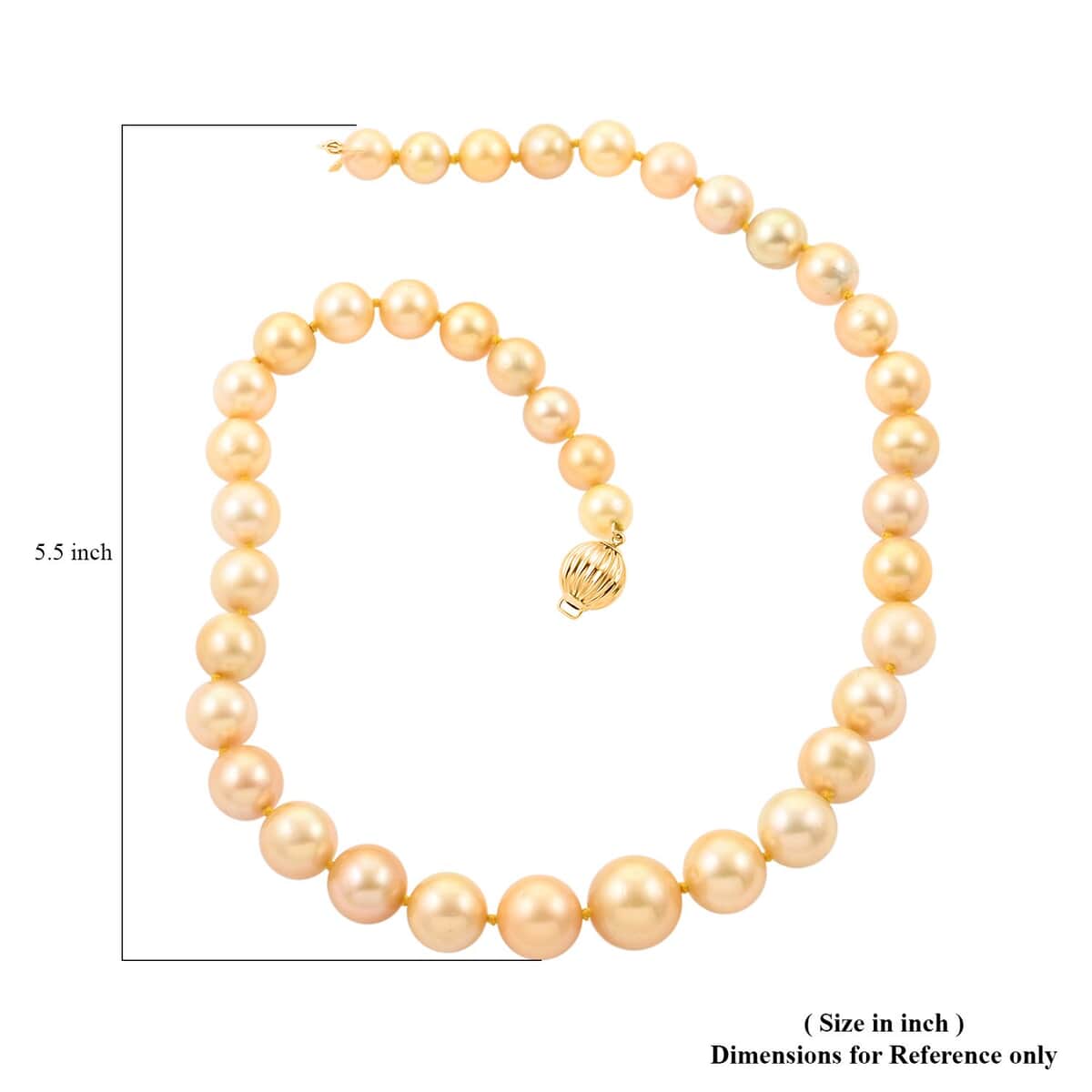 Certified & Appraised Iliana 18K Yellow Gold AAAA South Sea Golden Pearl Necklace 18 Inches image number 4