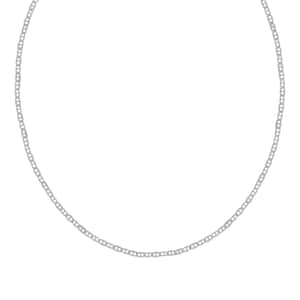 Italina Sterling Silver Mariner Chain Necklace 24 Inches 2.30 Grams
