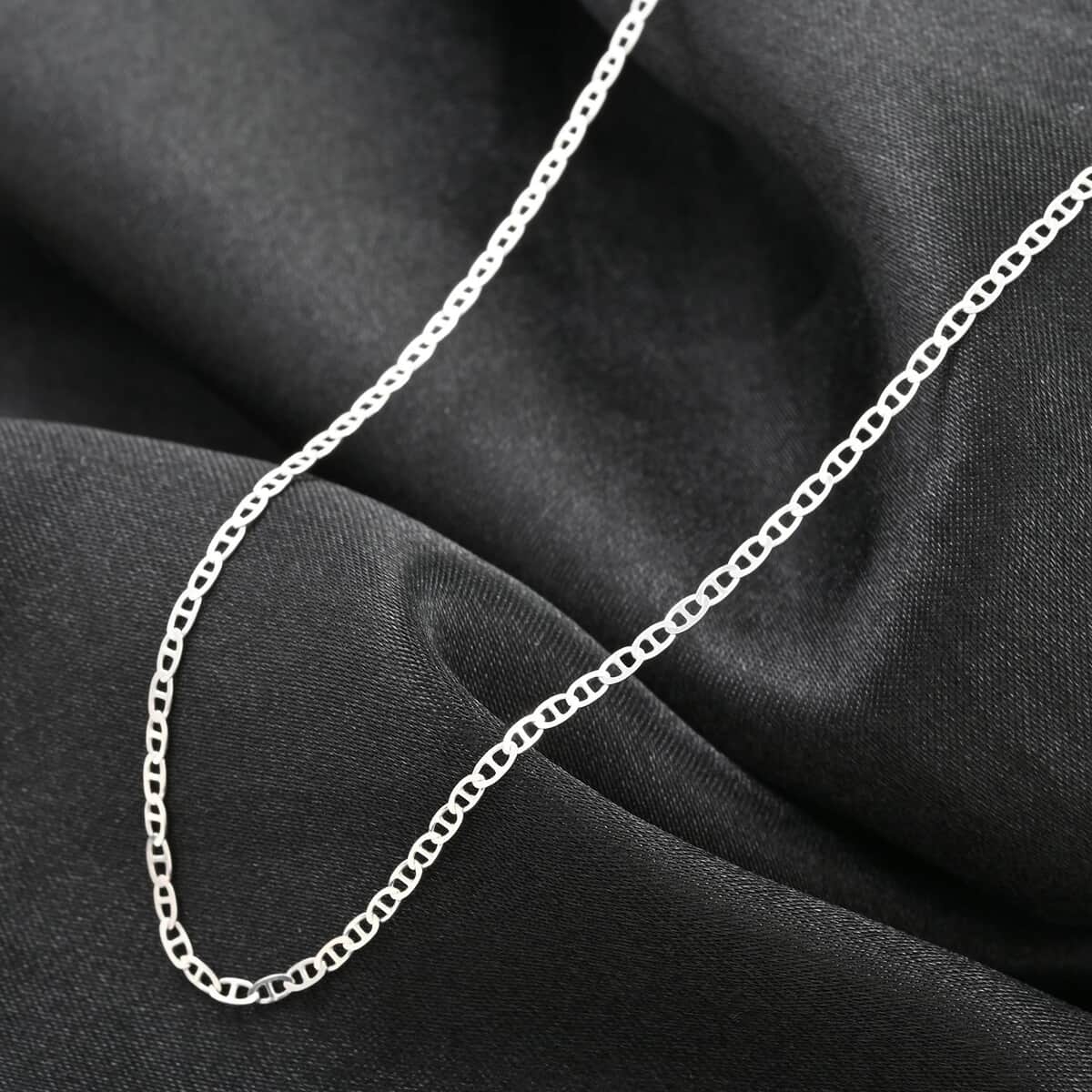Italian Sterling Silver Mariner Chain Necklace 24 Inches 2.30 Grams image number 1