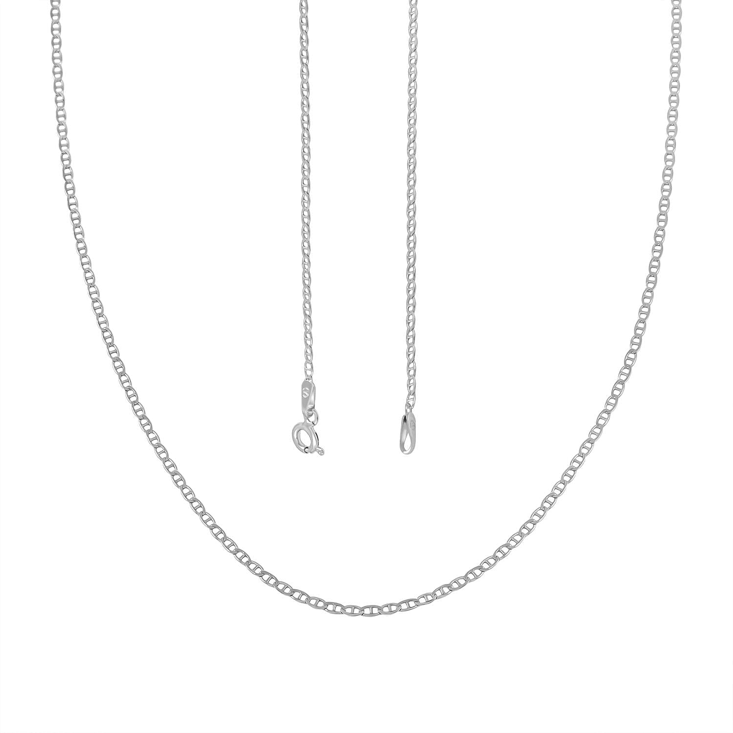 Italian Venezia Chain Necklace in Sterling Silver 24 Inches 2.50 Grams