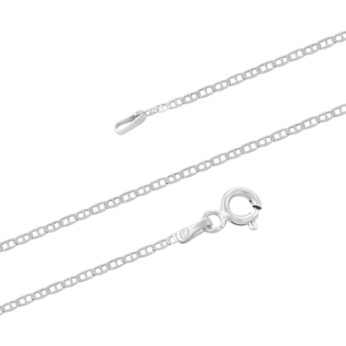 Italian Sterling Silver Mariner Chain Necklace 24 Inches 2.30 Grams image number 2