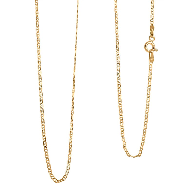 Italian 14K YG Over Sterling Silver Venezia Chain Necklace (24 Inches) (2.50 g)