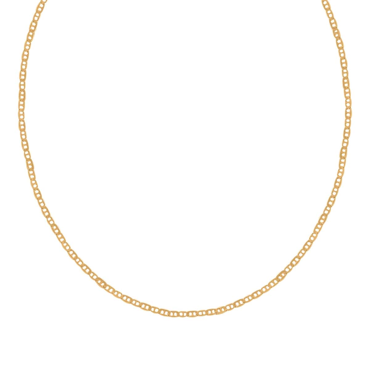 Italian 14K Yellow Gold Over Sterling Silver Mariner Chain Necklace 24 Inches 2.30 Grams image number 0